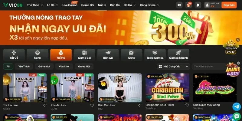 VIC88 - Cổng Game Đổi Thưởng Hấp Dẫn, Uy Tín Nhất Việt Nam 1 vic8812